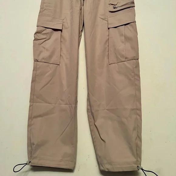 【YOURNUS】Chino String Cargo Pants XinnanDe Mens Lightweight Elastic Waist Relaxed Fit Workwear